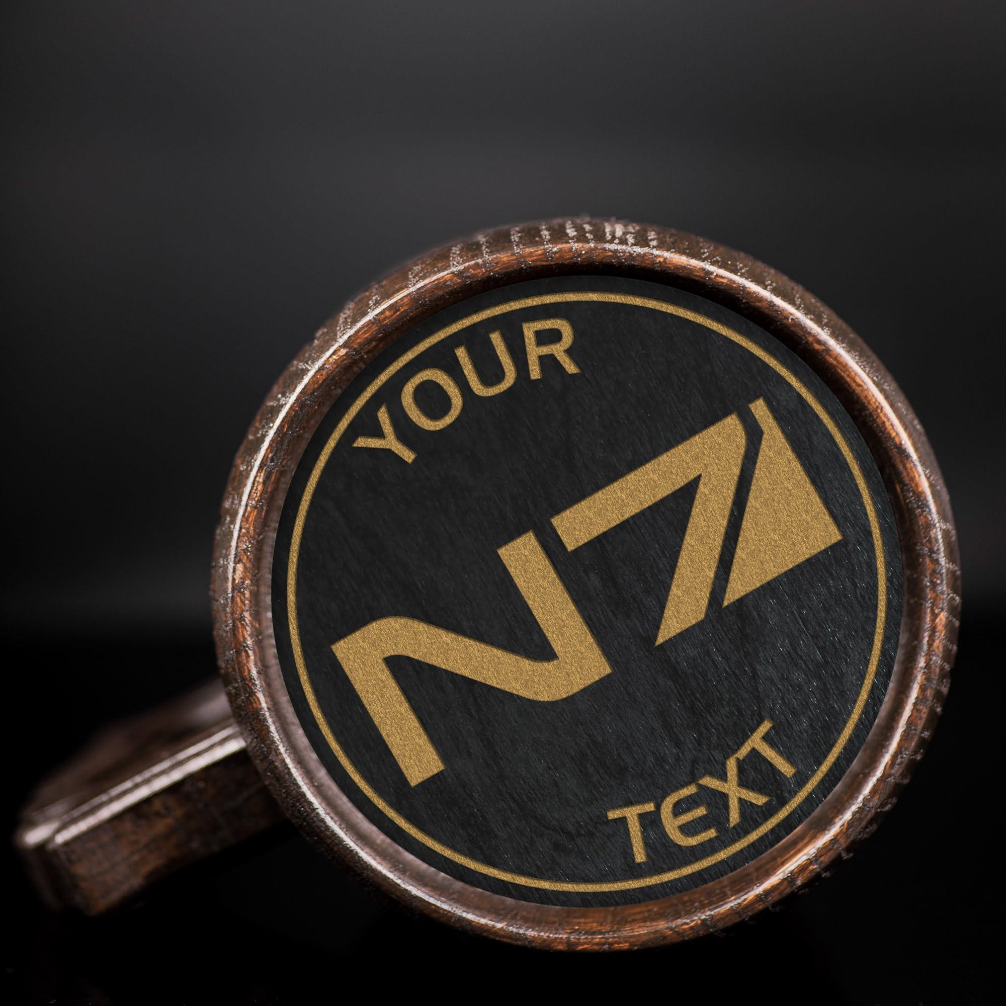 WildMugs Mass Effect N7 Beer Mug, Personalized Stein, Wooden Tankard