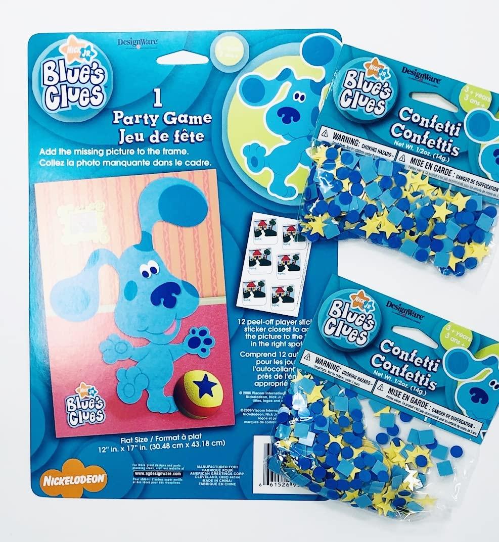 Designware Blue\'s Party Activity-Game & 2 Confetti Packs Table Decoration (3 Piece Set)
