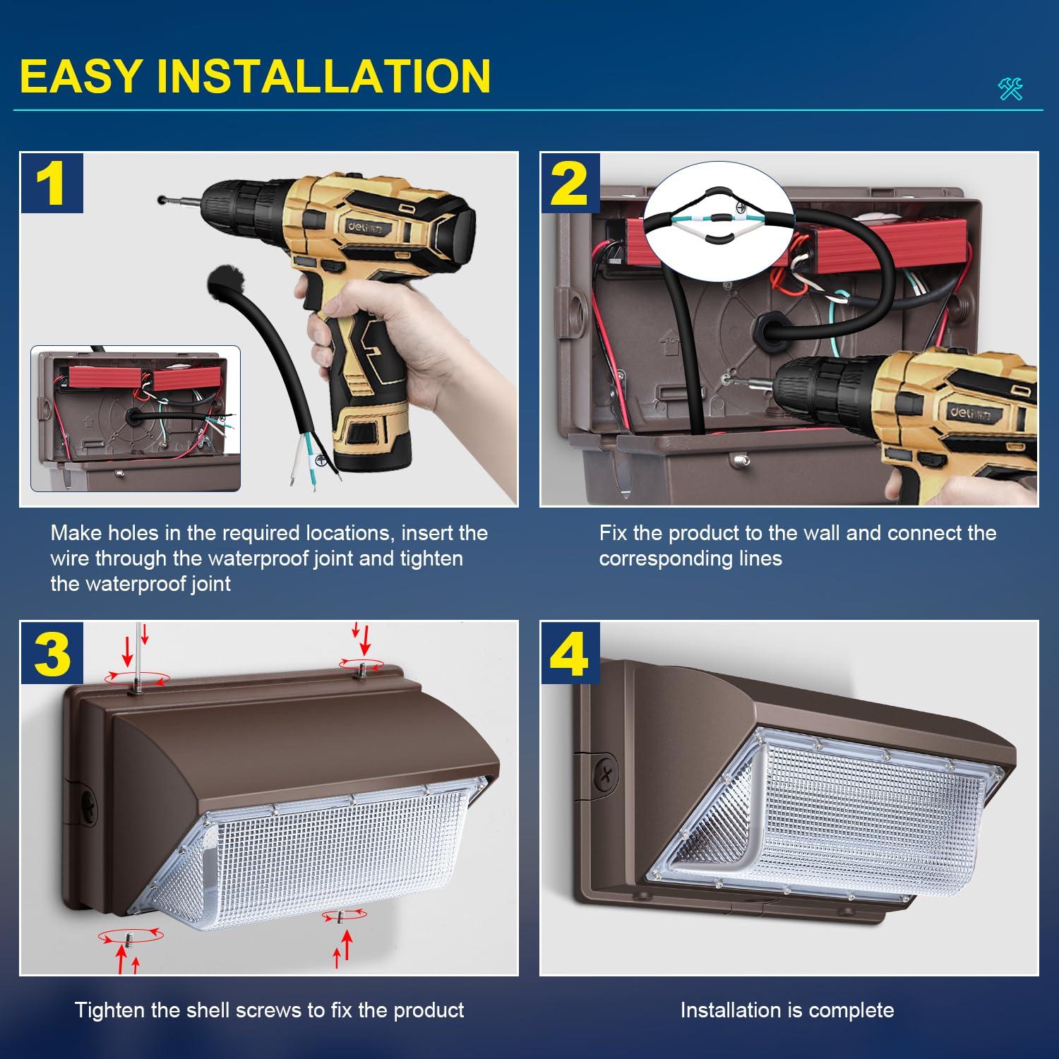 LEDMO LEDMO 120W LED Wall Pack Light 15840LM 840W HPS/HID Equivalent 5000K LED Security Flood Commercial and Industrial Outdoor LED Wall Lights for Parking Lots|Warehouses|Factories|House