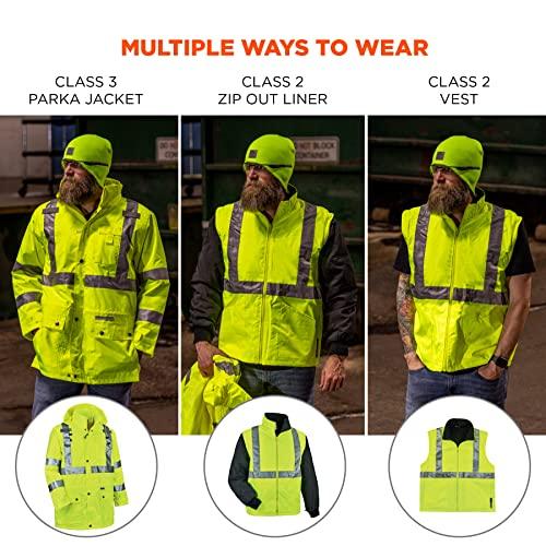 Ergodyne Ergodyne - 24384 GloWear 8385 ANSI High Visibility 4-in-1 Reflective Safety Jacket, Lime, Large