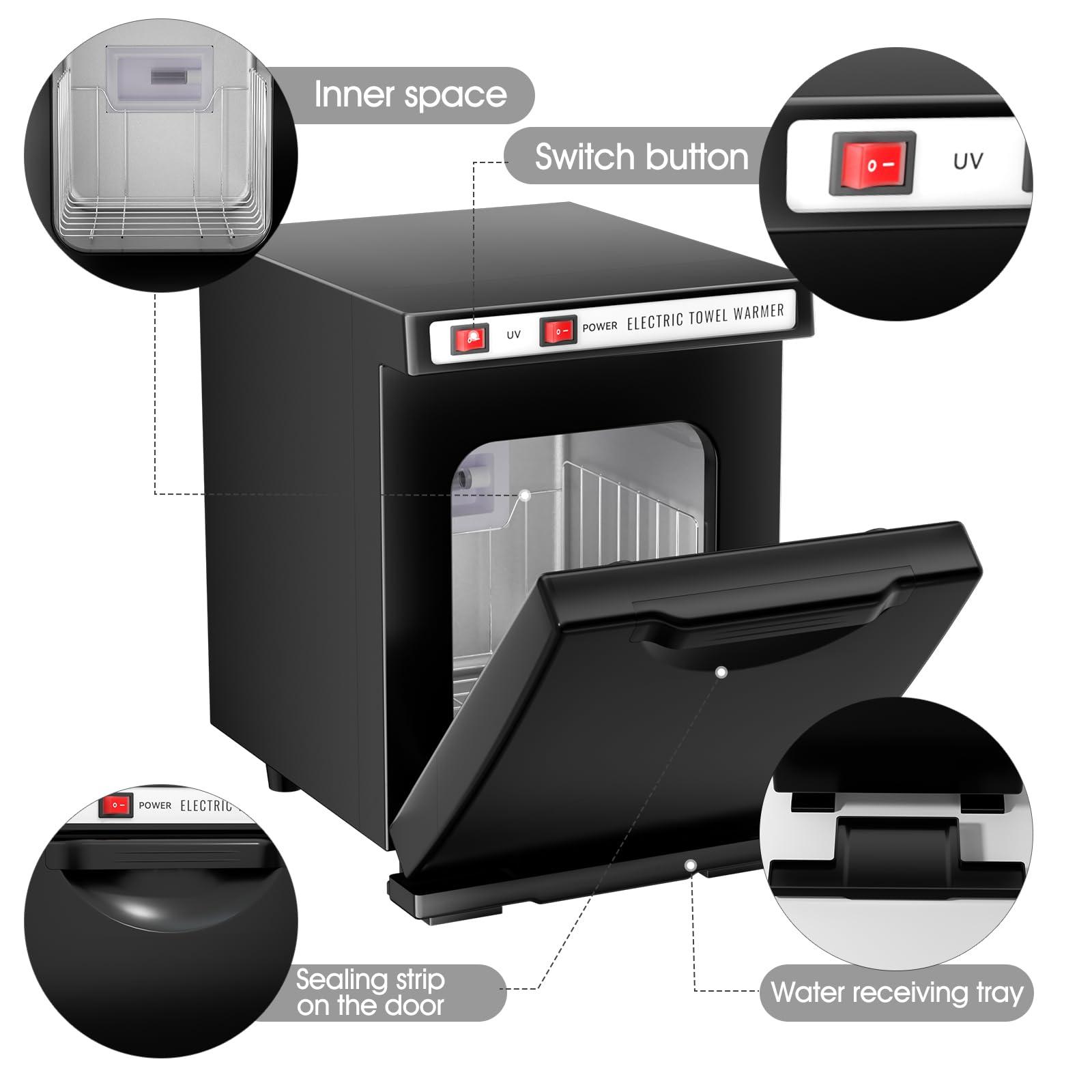 VERYTOP VERYTOP Hot Towel Warmer for Spa, Thermostatic Towel Heater, 2-in-1 Professional Mini Towel Warmer, Beauty Salon and Spa Towel Warmers for Facial.(5L-Black)