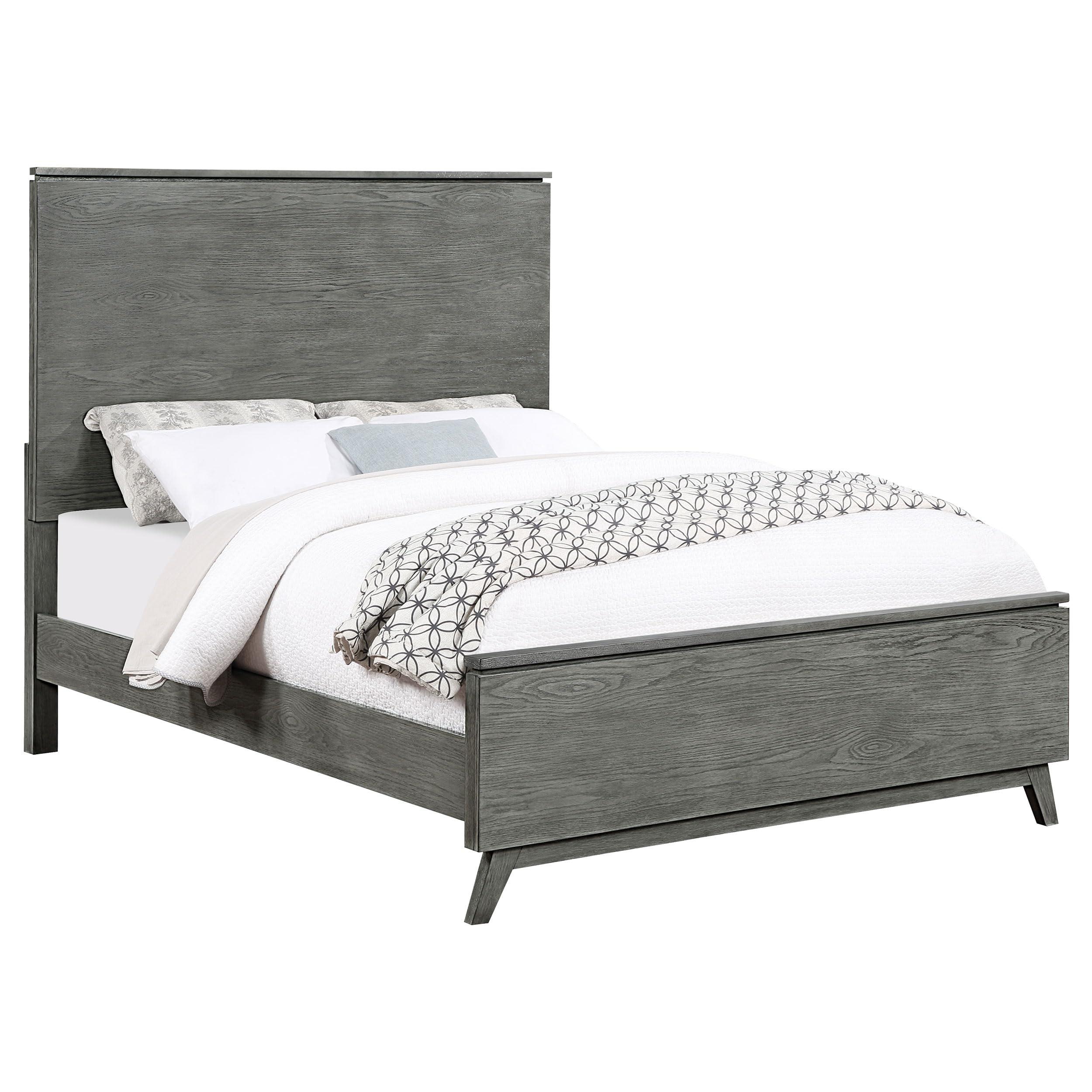Coaster Home Furnishings Coaster Home Furnishings Nathan Mid-Century Modern Wood Eastern King Size Panel Bed Frame 60-inch Headboard Grey 224601KE