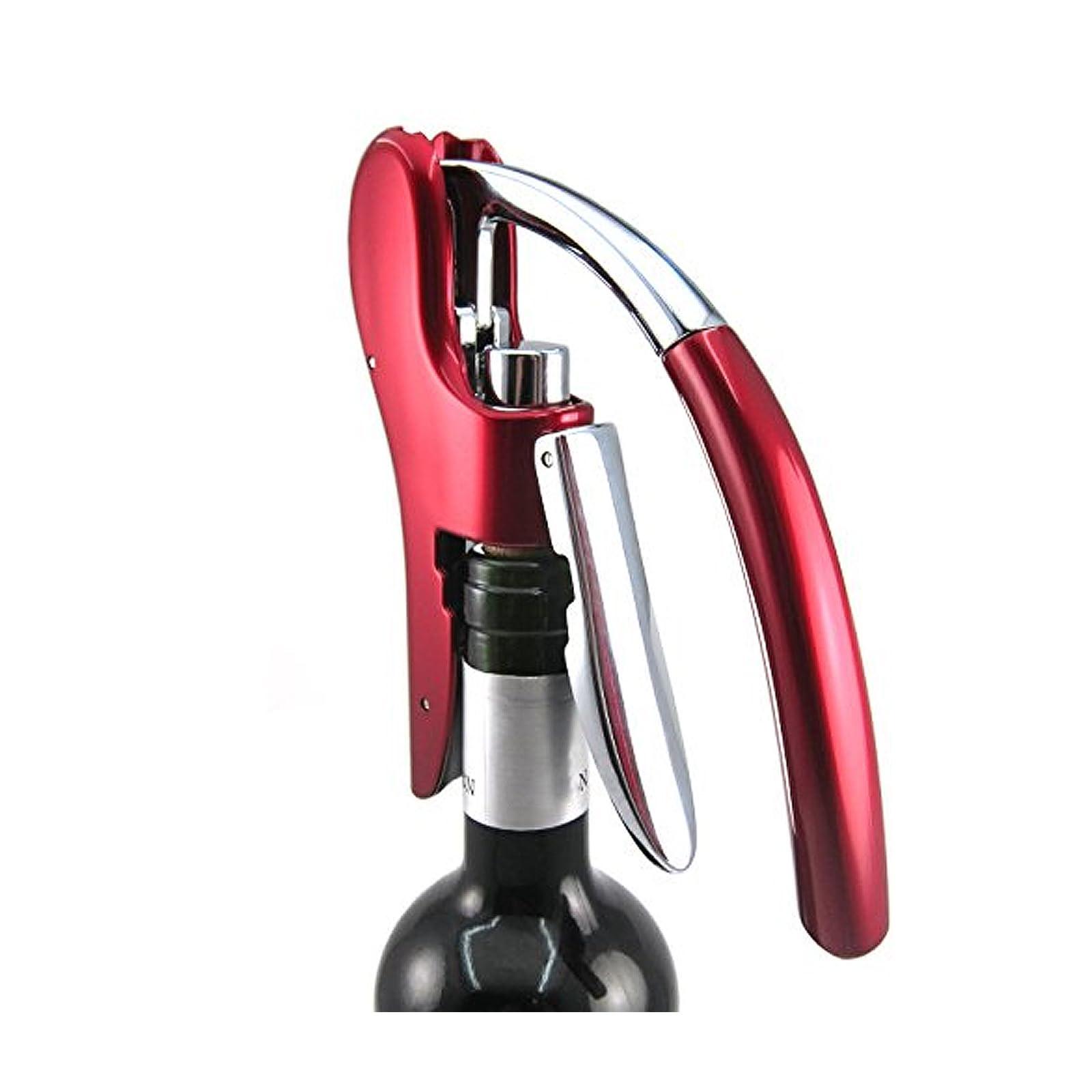 KAYCROWN KAYCROWN Wine Bottle Opener, Vertical Lever Corkscrew with Built in Foil Cutter Design, Manual Handheld Corkscrew with Ergonomic Lever Pump