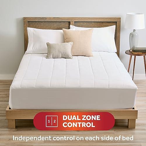 Sunbeam Sunbeam Premium Quilted Electric Heated Mattress Pad, 60\" x 80\", 12 Heat Settings, 12-Hour Auto Shut-Off, Machine Washable, Extra-Soft, White