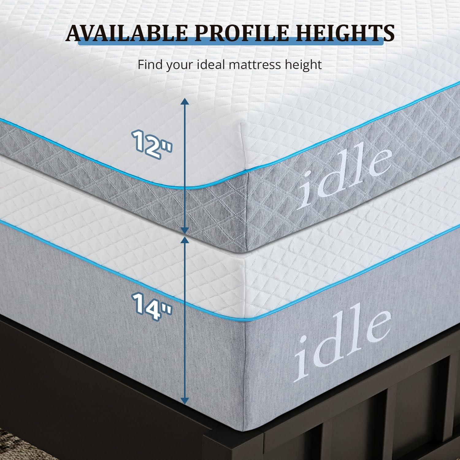 EGOHOME EGOHOME Full Mattress 14 Inch Cooling Gel Memory Foam, Fiberglass Free, Mattress Bed in a Box for Back Pain Relief, Medium Firm, CertiPUR-US Certified, 54x75x14, White