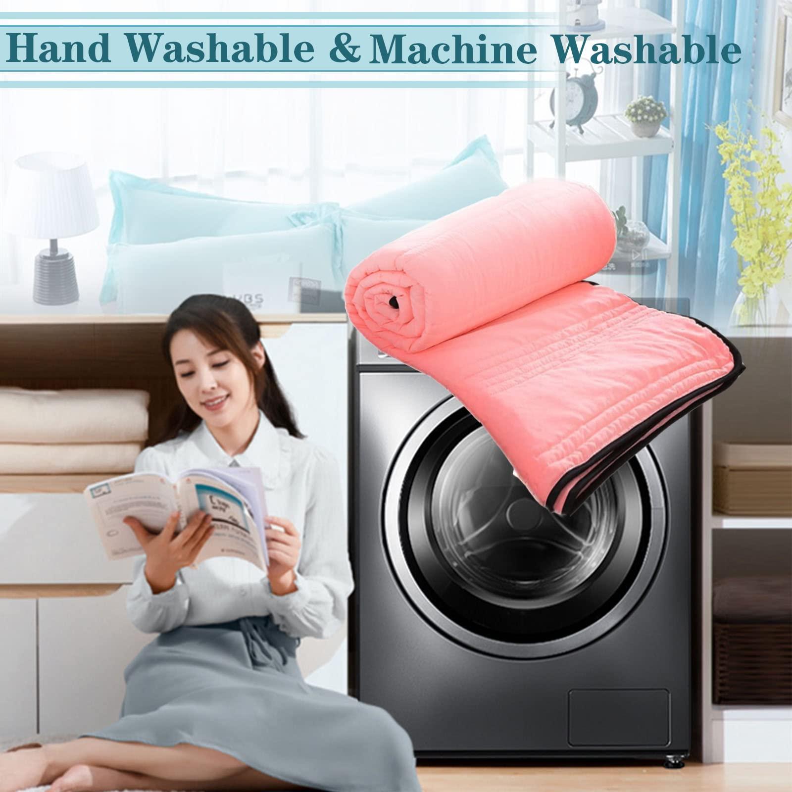 Generic Silk Cooling Blanket, Ice Silk Summer Luxury Blanket, Cool Ice Silk Blanket, Lightweight Summer Blanket Ultra Cold Breathable Summer Blankets (Aqua Green,79 * 91in/200 * 230cm)