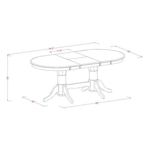 East West Furniture East West Furniture VADA7-LWH-23 7 Piece Dinette Set Contains an Oval Dining Table with Butterfly Leaf and 6 Polyester Upholstered Chairs, Linen White