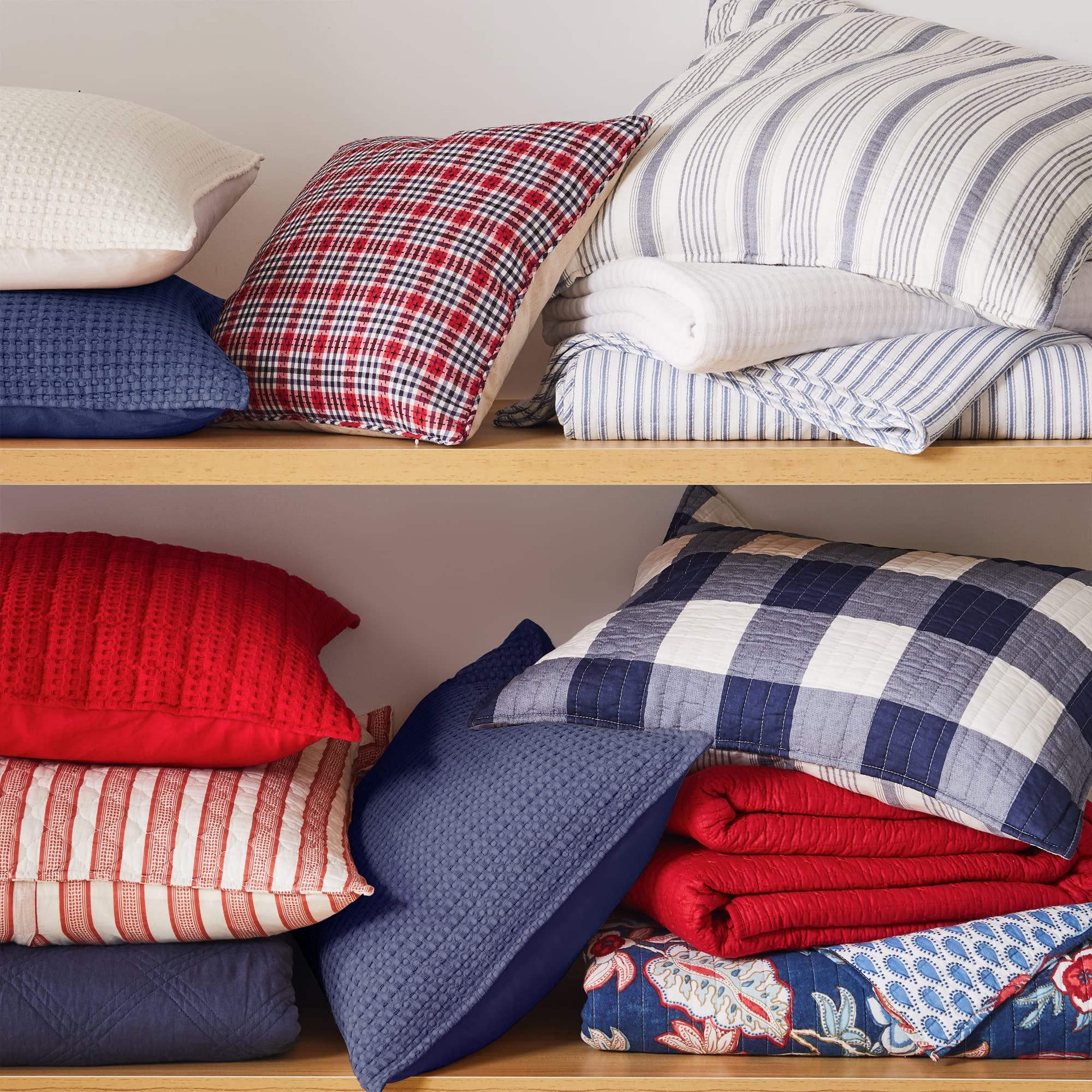 Levtex Home Levtex Home - Cross Stitch Chile Red Quilt Set - 100% Cotton - King/Cal King Quilt (106x92in.) + 2 King Shams (36x20in.) - Reversible - Cotton Fabric