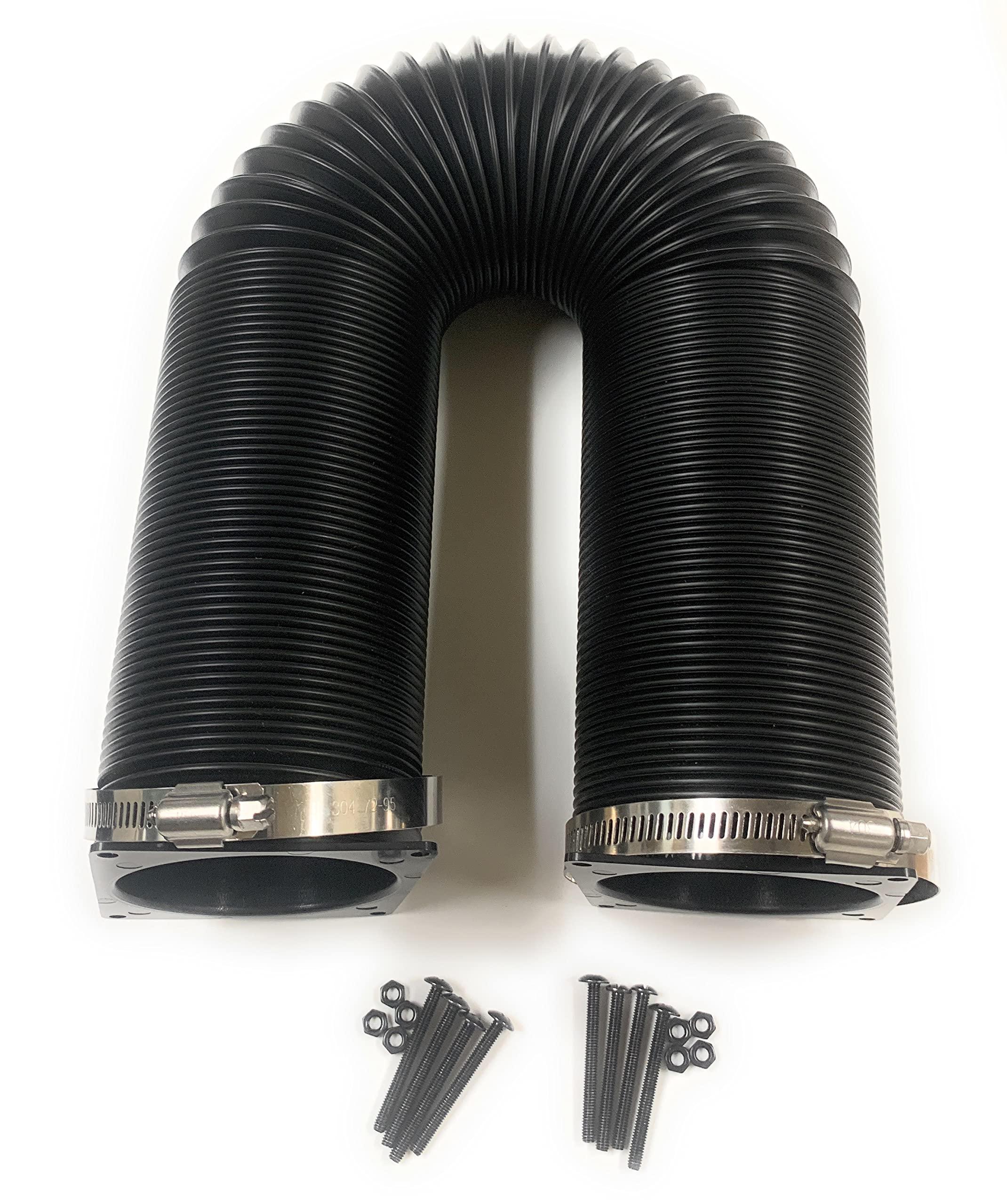 coolerguys Coolerguys Thermal Plastic Duct with End Caps for Electronics, Crypto Mining, RV Ducting (80mm Fan/3" 19.5-60")