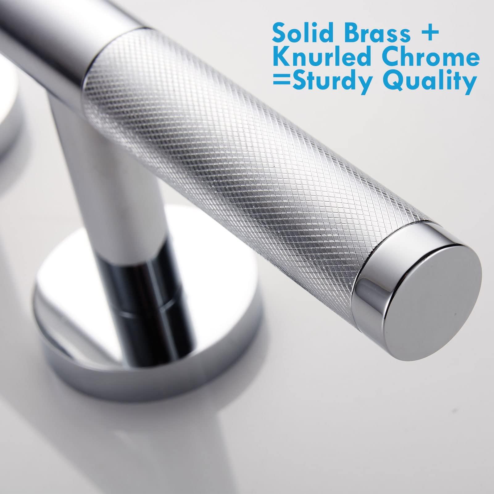 SANLIV Sanliv Shower Foot Rest,Shower Foot Rest for Shaving Legs,Knurled Brass Bar Shower Step,Wall Mounted Bath/Spa Foot Ledge in Polished Chrome