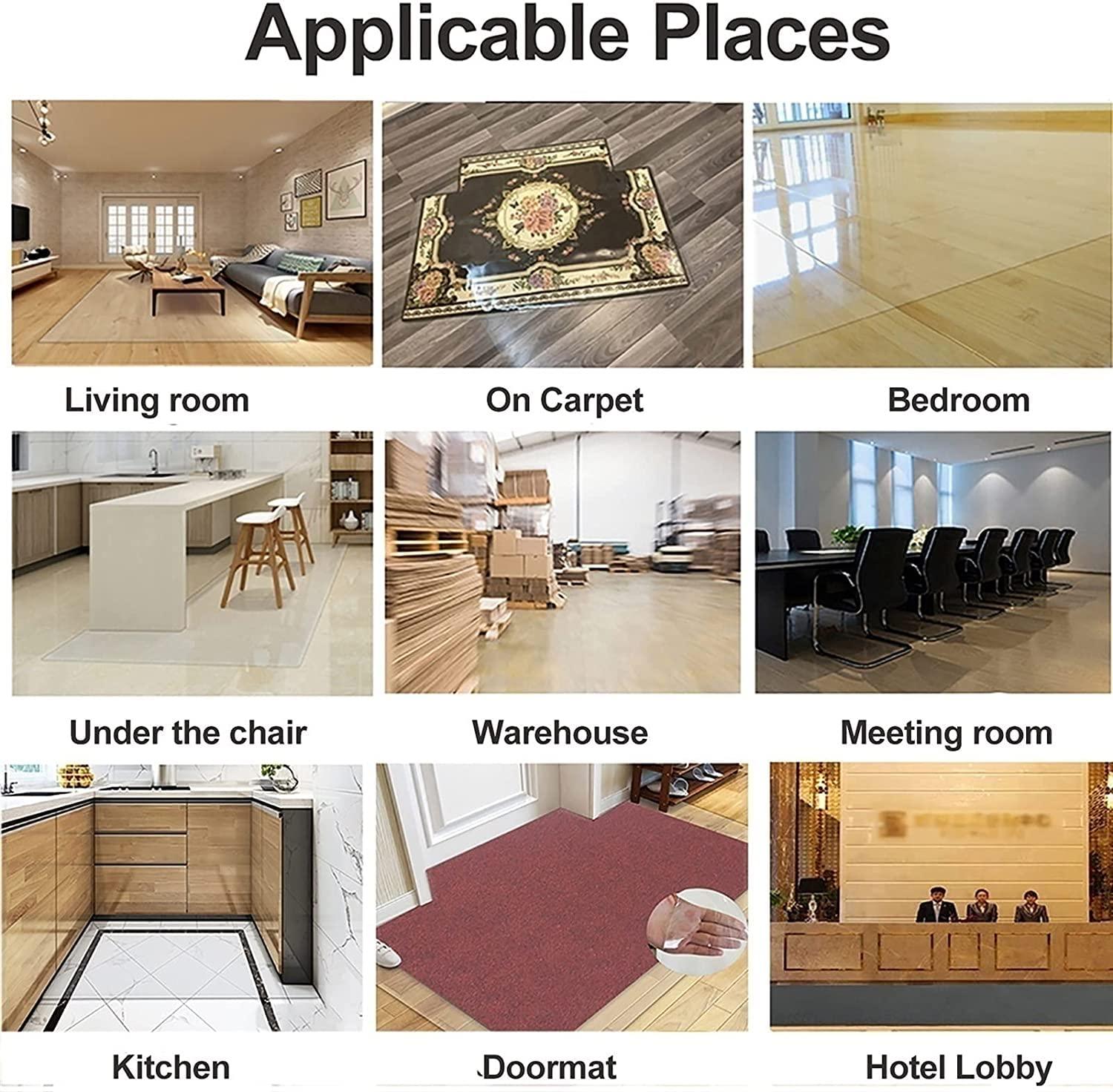 DFONCE Clear Plastic Vinyl Rug Protector Cover Rug Runner Clear Floor Runner mat, Waterproof Vinyl Plastic Desk Chair/Stairs/Pets Carpet Protector Mat (Size : 140x400cm/4.5ftx13.1ft)