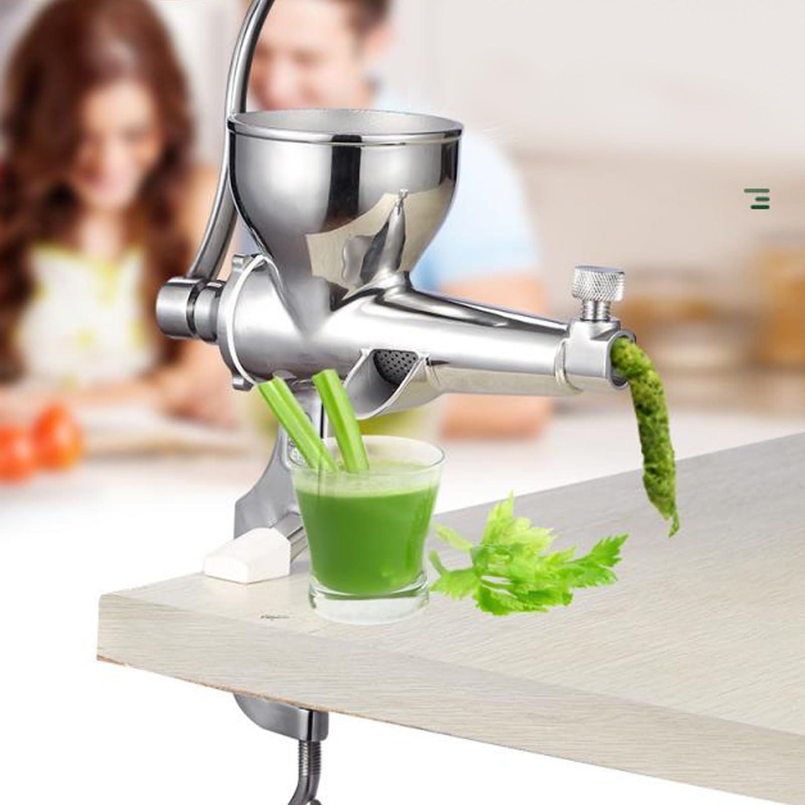 Asixxsix Asixxsix Manual Wheatgrass Juicer, Stainless Steel Manual Juicer Fruit Vegetables Squeezer Tabletop Clamp Manual Juicer Extractor for Ginger Celery Grape, Wheatgrass Grinder