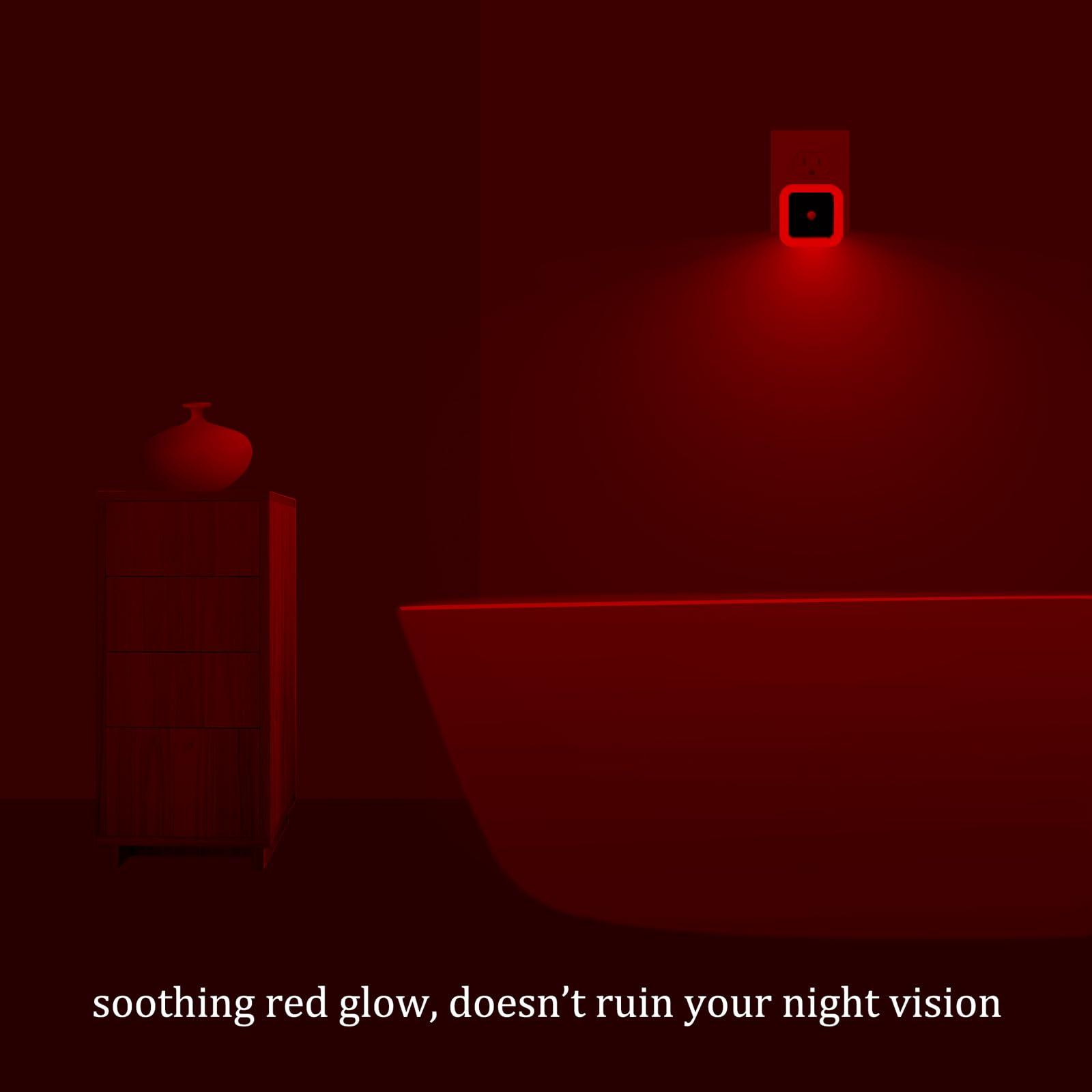 Elsent Elsent [ Pack of 4 ] Real Red LED Night Lights, Plug into Wall Lights with Light Sensor - Suitable for Bedroom, Baby and Kid\'s Room (Unique Pink Cover Design)