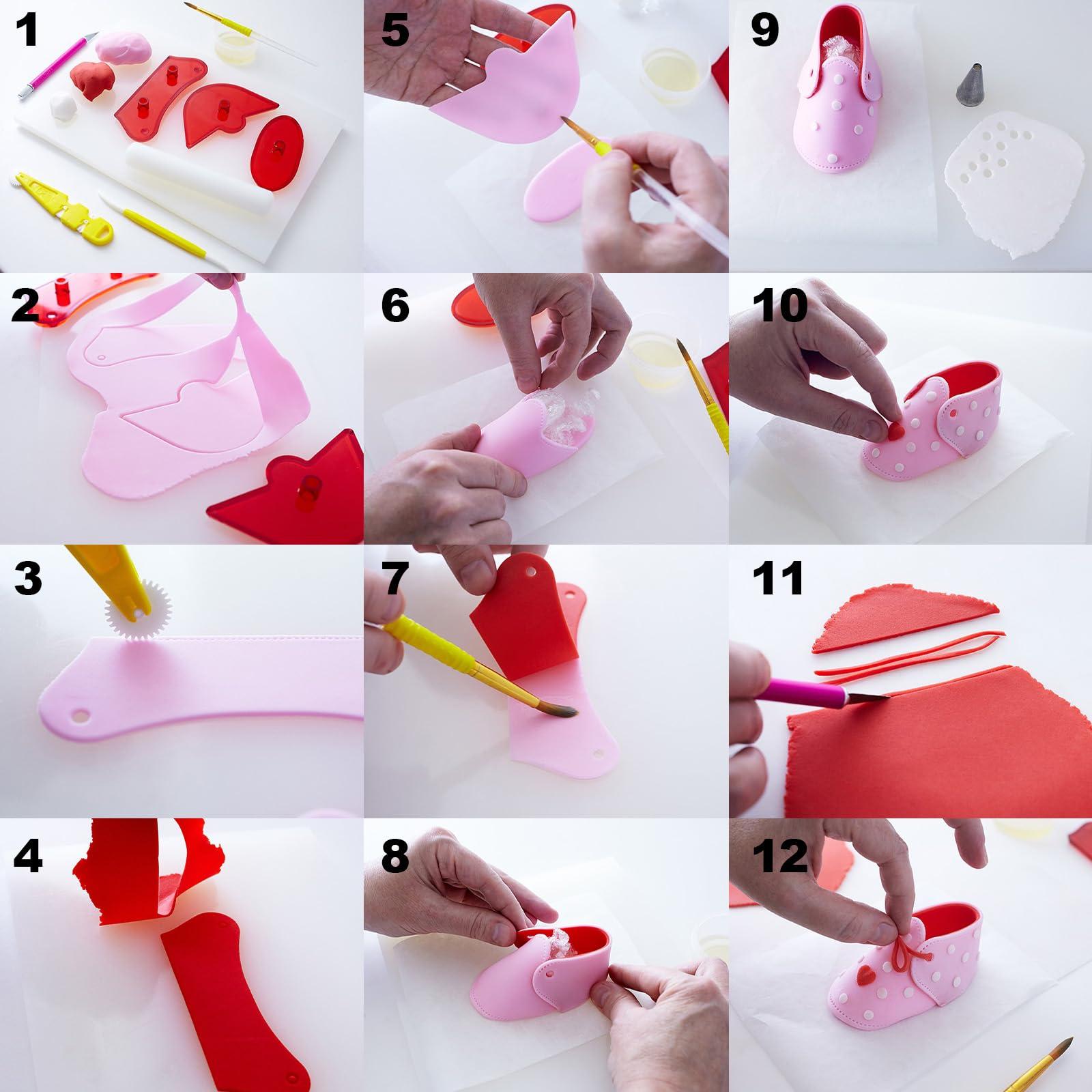 Joinor Joinor 3Pcs/set Baby Shoes Booties DIY Cake Decorating Tools Baby Shower Fondant Mold