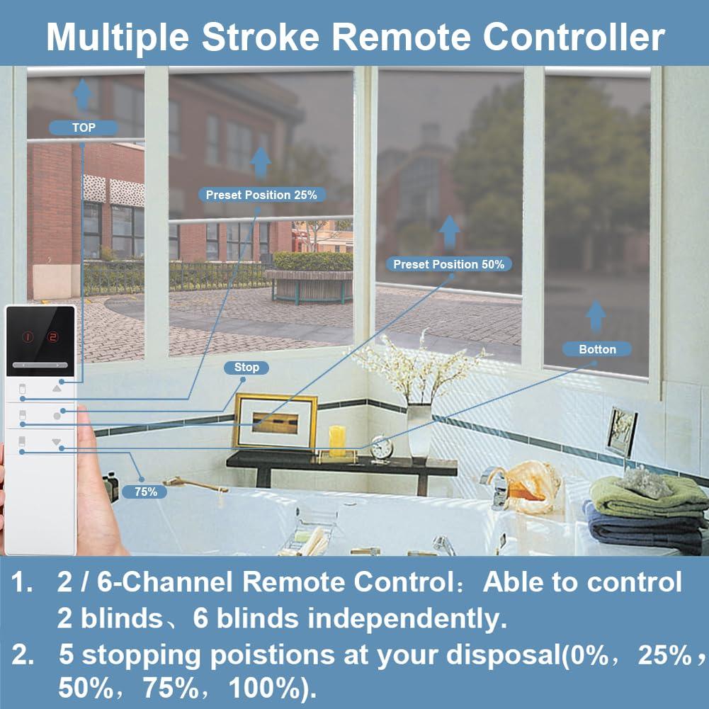 TIPIACE TIPIACE Tipiace Smart Hard-Wired Motorized Blinds Compatible with Alexa Google Home, Sunshine Perspective Fabric Window Shades for Office Home (Black A11)