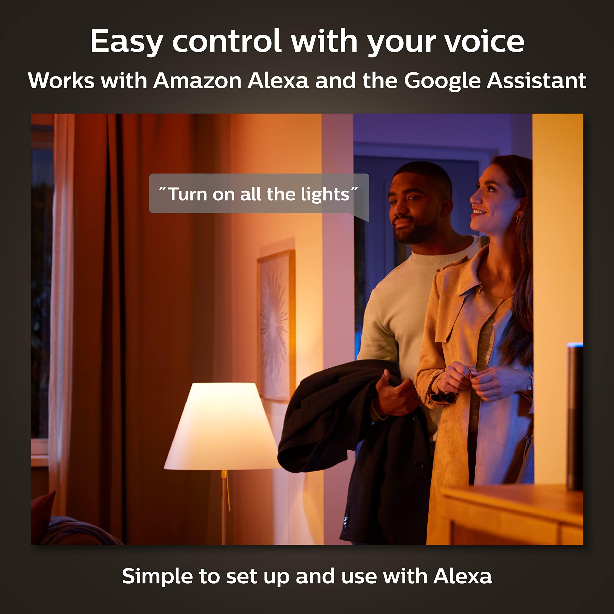 PHILIPS Philips Hue Smart 60W A19 LED Bulb - White and Color Ambiance Color-Changing Light - 2 Pack - 800LM - E26 - Indoor - Control with Hue App - Works with Alexa, Google Assistant and Apple Homekit