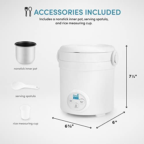 Aroma Housewares Aroma Housewares (MRC-903D) Mi 3-Cup (Cooked) (1.5-Cup UNCOOKED) Digital Cool Touch Mini Rice Cooker,White
