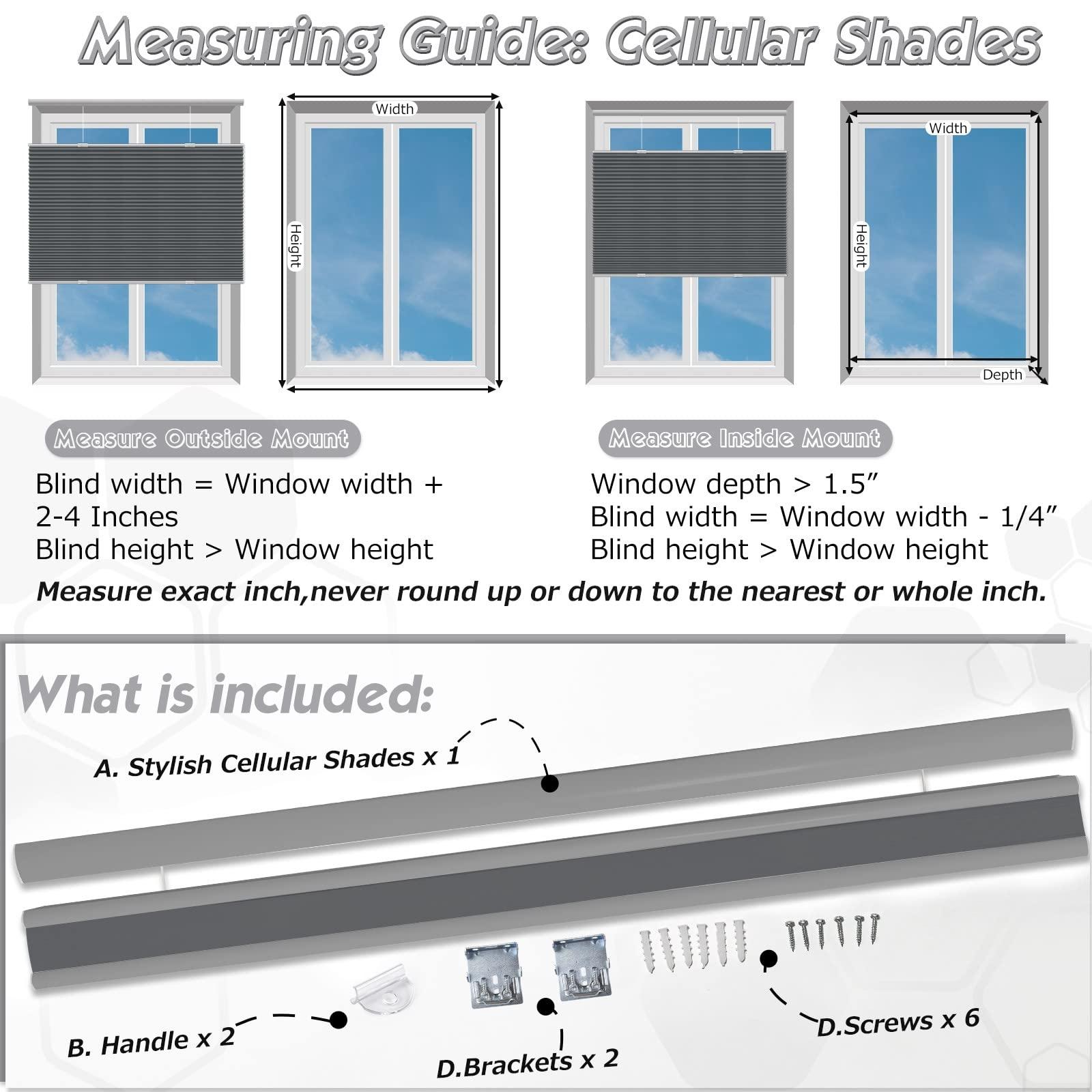 Keego Keego Top Down Bottom Up Window Blinds Cordless Blackout Blinds for Windows-Custom Cut to Size Noise Cancelling Window Blinds & Shades for Home Kitchen Bedroom Office (Navy, 24" W x 56" H)