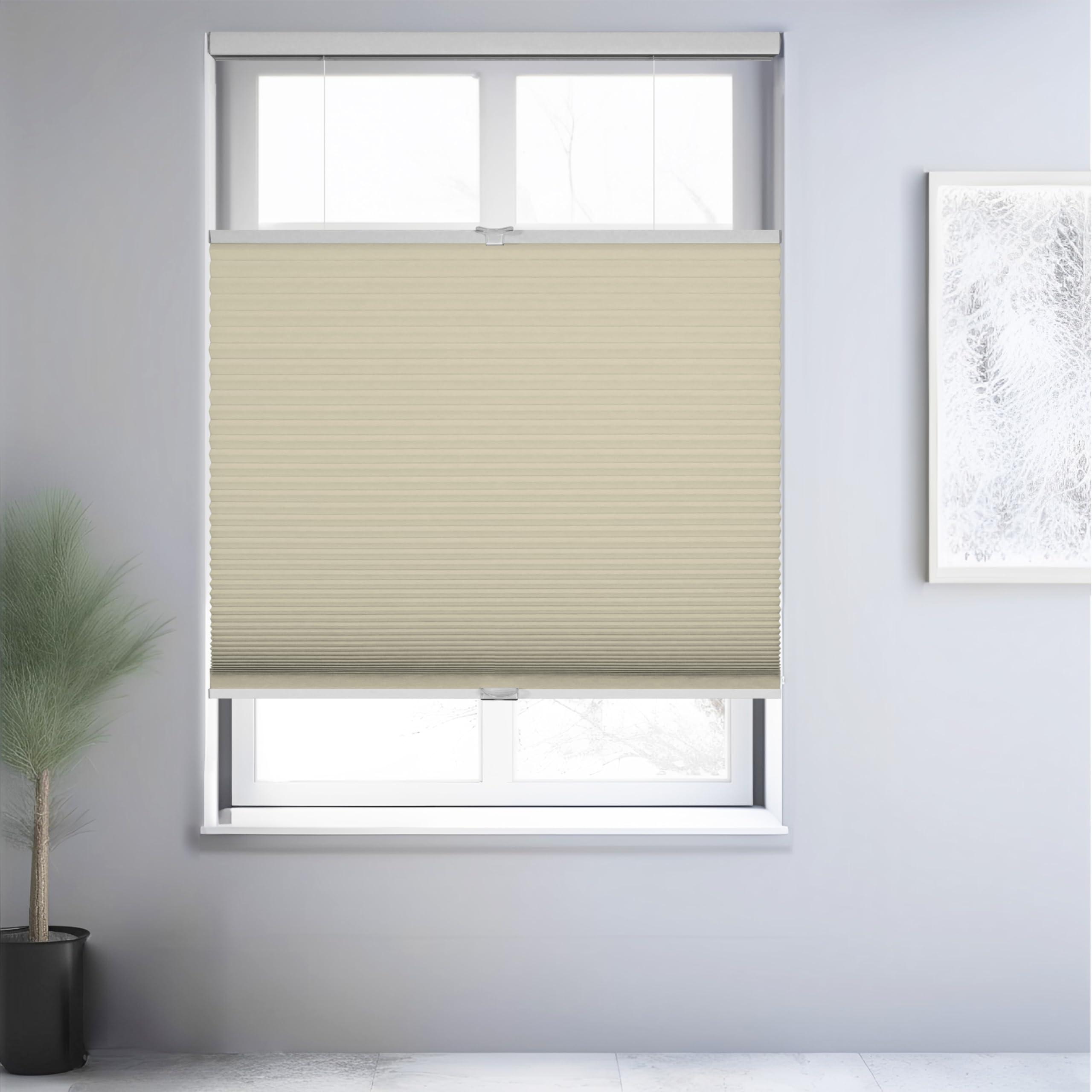 CHICOLOGY CHICOLOGY Home Dcor, Window Treatments, Cellular Shades, Cellular Window Shades, Blinds, Blinds & Shades, Shades for Indoor Windows, Top Down Bottom Up Shade, Beige Blackout, 26" W X 72" H