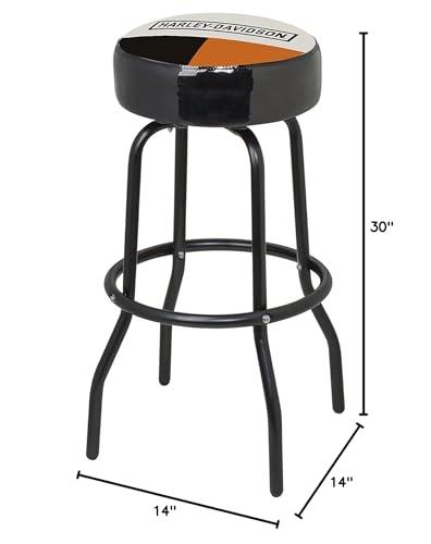 Harley-Davidson Harley-Davidson Retro Block H-D Script Vinyl Covered Bar Stool - Colorblocked