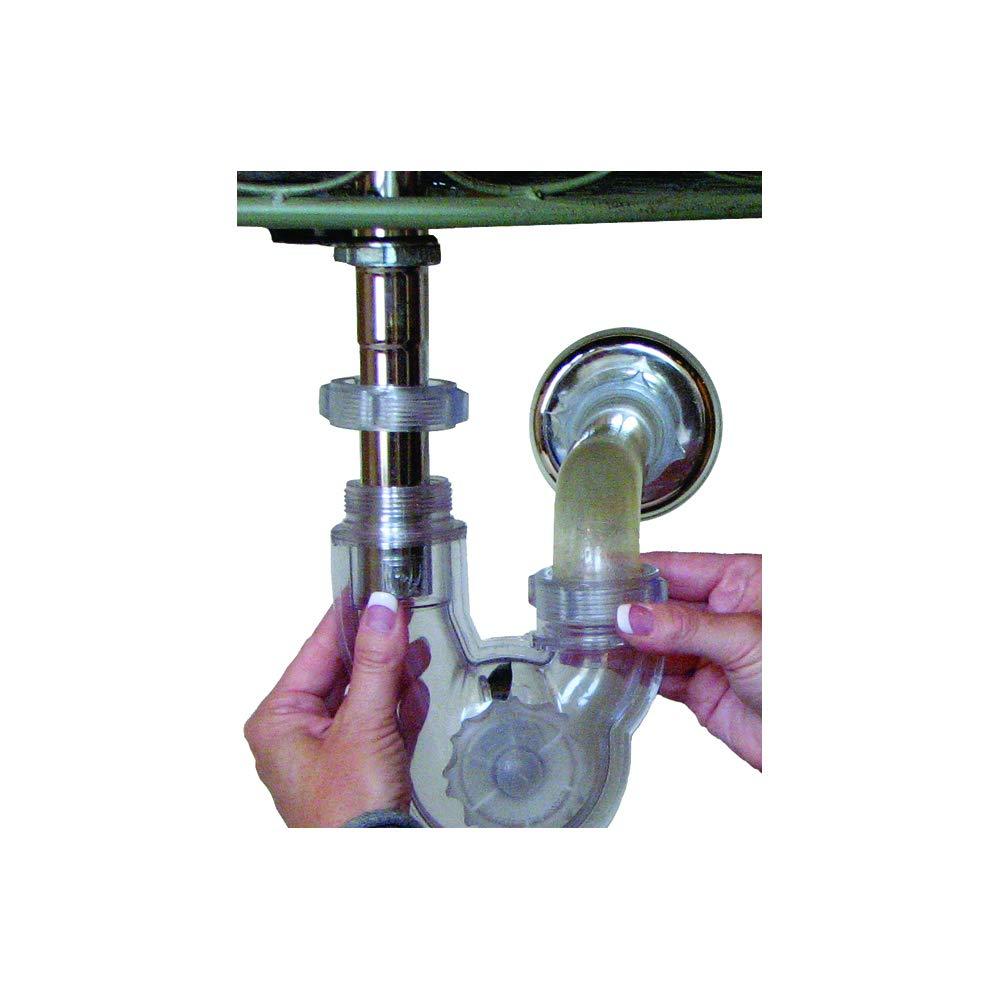 PermaFLOW Permaflow Never Clog Transparent Abs 1-1/2\" P-Trap (Includes 1-1/2\" To 1-1/4\" Reducing Gaskets) - For Kitchen & Bath/Lavatory