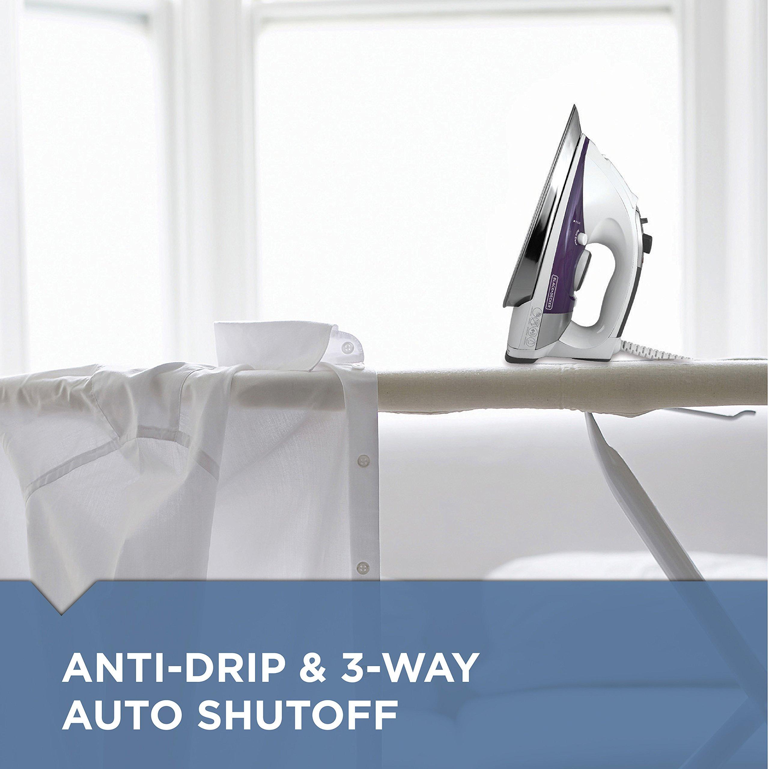 BLACK+DECKER BLACK+DECKER IR1350S Professional Steam Iron with Stainless Steel Soleplate and Extra-Long Cord, Purple