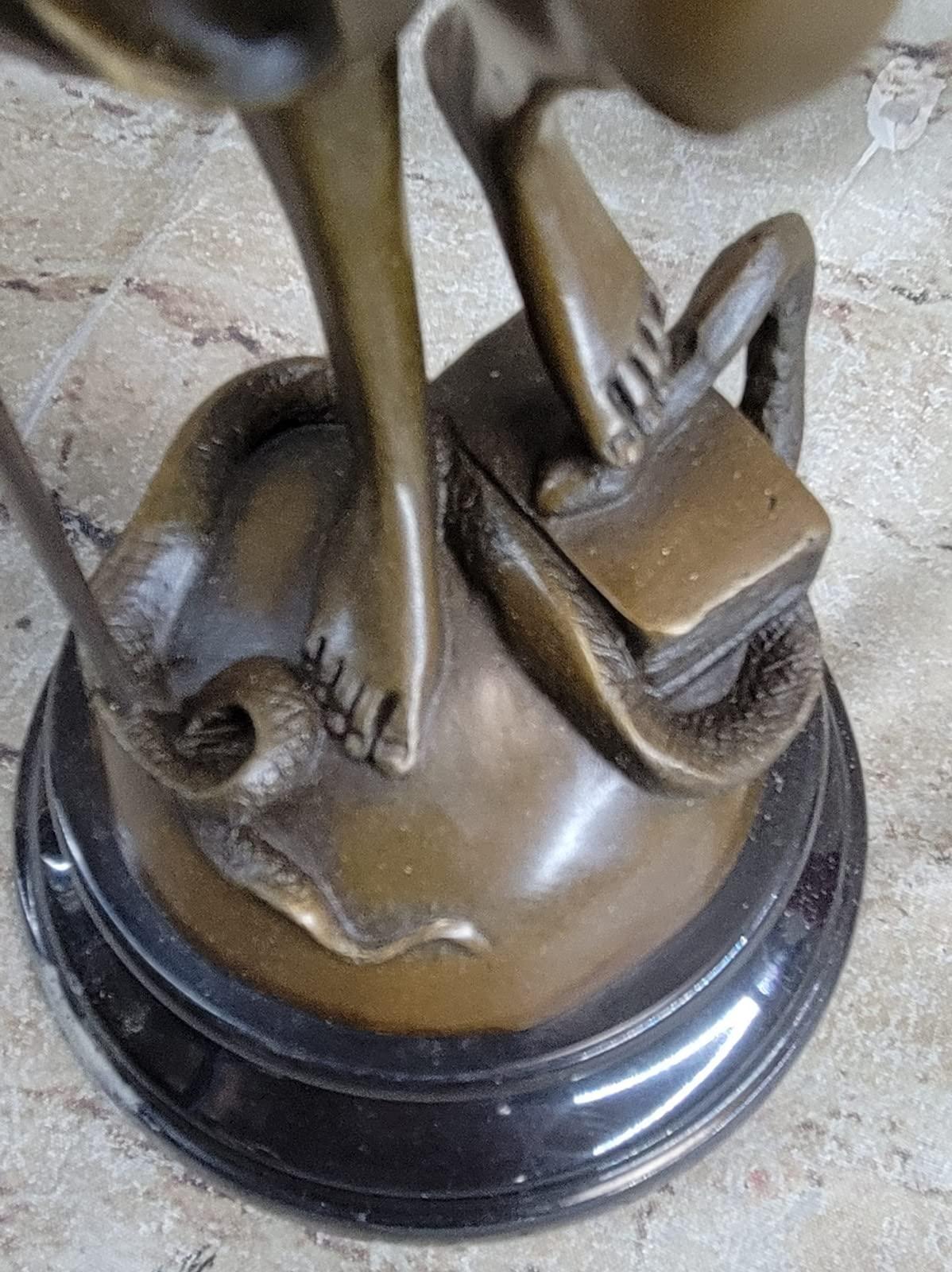 EUROPEAN BRONZE EUROPEAN BRONZE Lawyer Law Student Graduation Gift Lady Blind Justice Bronze Marble Statue Art