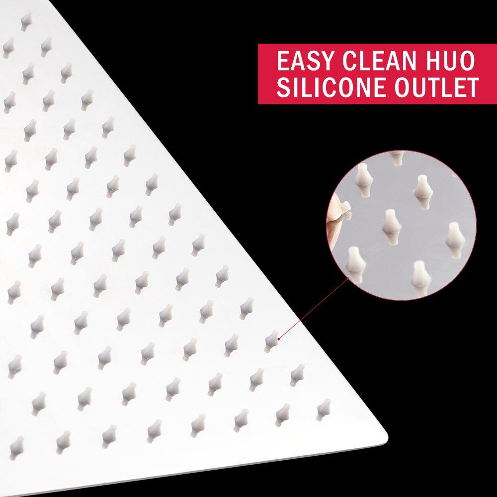 Lordear Lordear 12 Inch Rainfall Shower Head Polish Chrome Solid Ultra Thin 304 Stainless Steel Rain Setting Shower Heads,Waterfall Full Body Coverage with 144 Silicone Nozzles