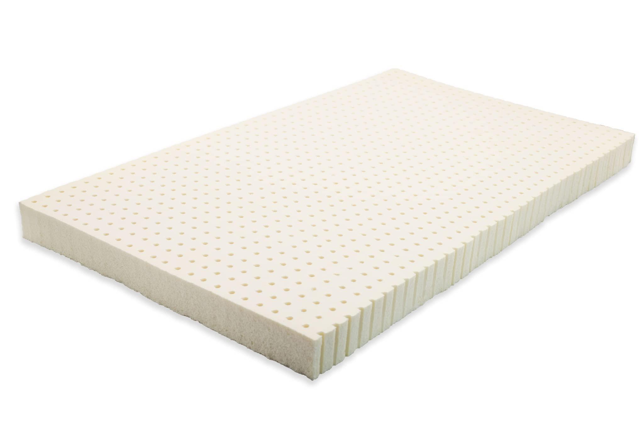 ORGANIC TEXTILES 3\" Inch Organic Latex Mattress Topper Pad (Medium, Full Size) GOLS Certified, Back Pain Relief Support, Hypoallergenic, Cooling and Breathable
