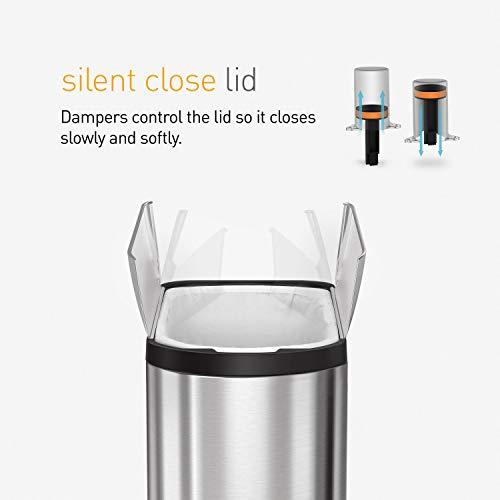 simplehuman simplehuman 40 Liter / 10.6 Gallon Dual Compartment Butterfly Lid Kitchen Recycling Step Trash Can, Brushed Stainless Steel