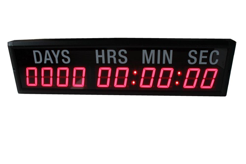 AZOOU AZOOU 2.3-inch 10 Digits with Red Color LED Timer Countdown/up Wall Mounted Clock with Days Hours Mins Secs