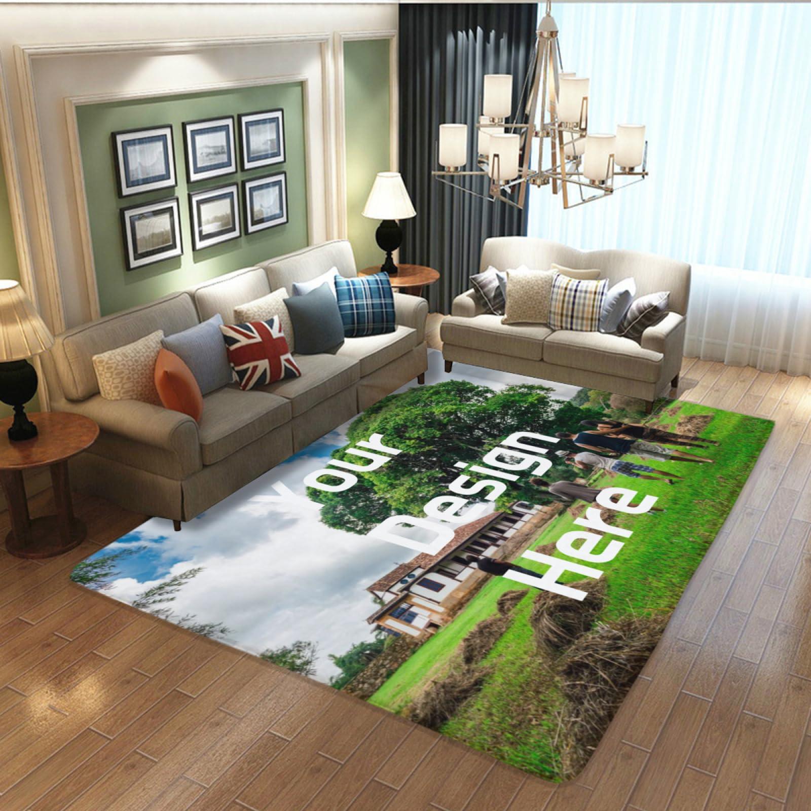 HomeLoft Basics Personalized Decorative Rugs Custom Rugs Customize with Your Own Images Modern Home Decor Rugs Area Rugs - 48x72 in