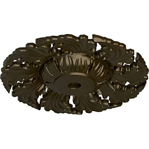 Ekena Millwork Ekena Millwork CM14NEGGS Needham Ceiling Medallion, 14 5/8\"OD x 2 1/4\"P (Fits Canopies up to 4 1/4\"), Hand-Painted Green Gold