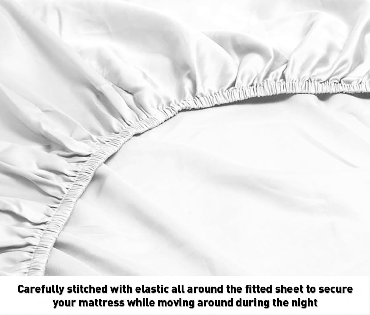 The Cotton Hub Cal-King Size 4-Piece Sheet Set 600 Thread Count Premium Soft Combed Cotton Bed Sheets fits up to 14-16 inch Deep Pocket (Stripe, Peach)