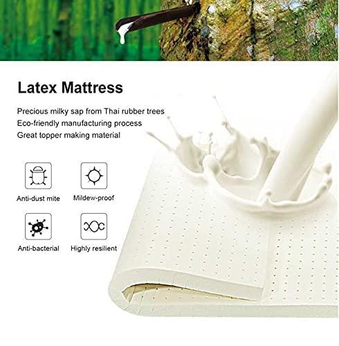 KLUFO KLUFO 100% Natural Latex Mattress Topper,1 Inch Medium Firm,Pressure Relief for Back Pain,Breathable and Comfortable,Durable and Not Easy to Collapse,Memory Foam Mattress Topper 140x200cm(55x79in)