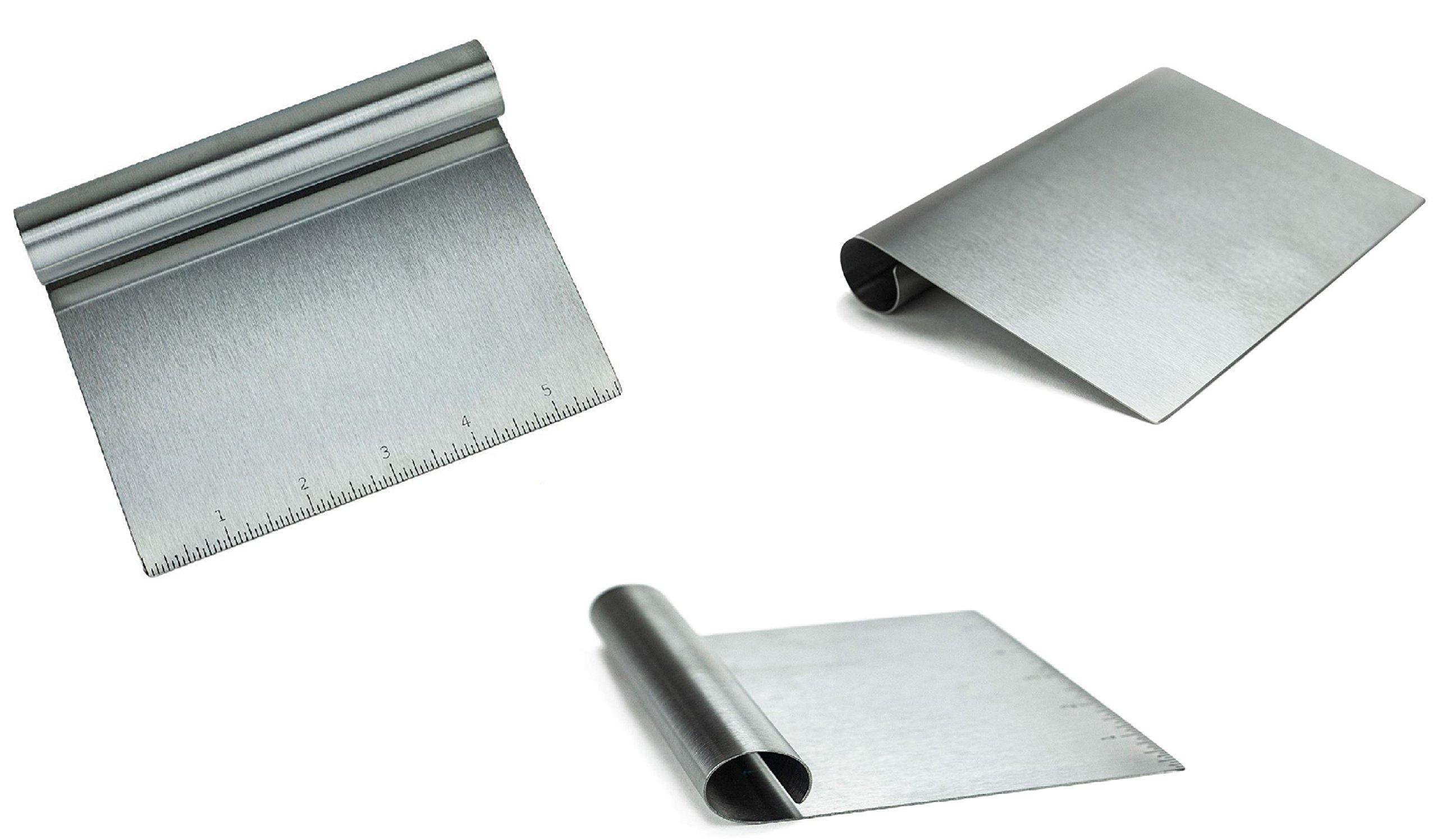 MERRY BIRD Stainless Steel Food Scraper and Chopper Large Griddle Spatula Kitchen Tool Gadget by MERRY BIRD