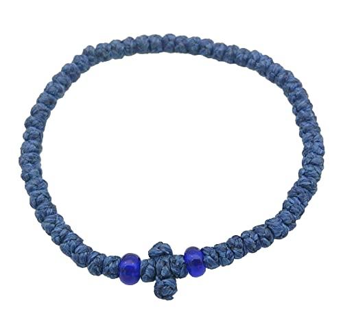 Mastic of Chios Mastic of Chios Blessed Greek Christian Orthodox Handmade Prayer Rope From Mt.Athos (Komboskoini Chotki) Thin Blue