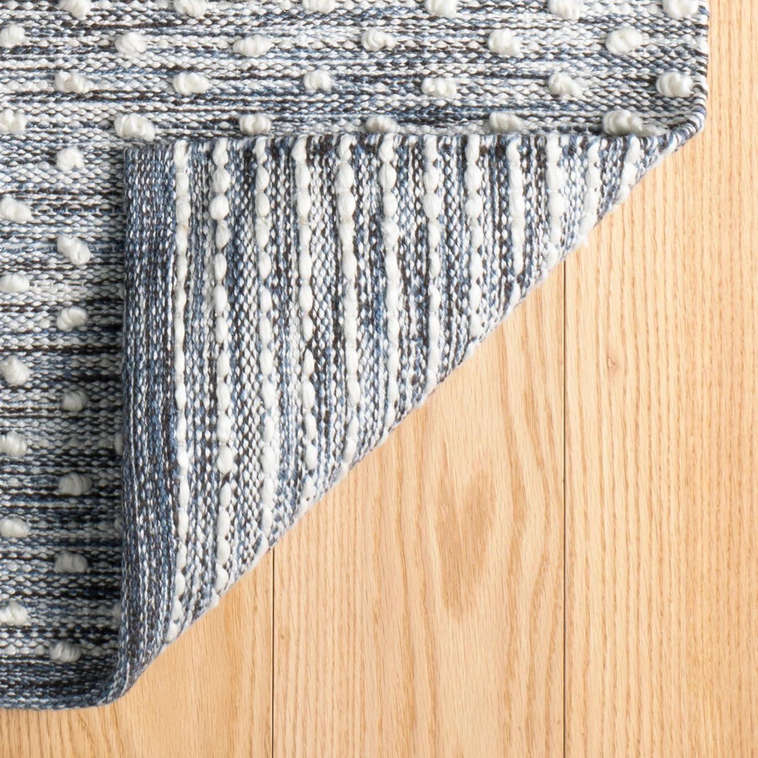 Dash & Albert Dash and Albert Hobnail Blue Handwoven Indoor/Outdoor Rug, 3 X 5 Feet, Blue Geometric Pattern