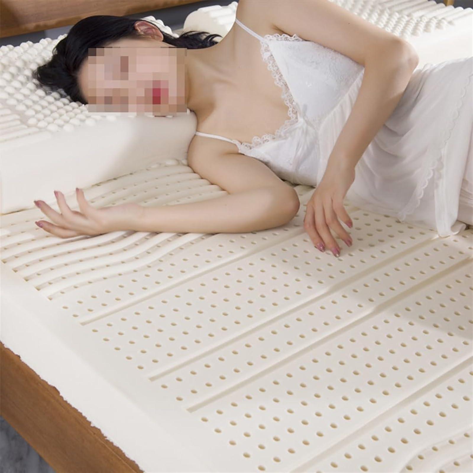 BMPAALN BMPAALN Natural Latex Topper,Organic Latex Mattress Topper White Latex Foam Mattress Topper | Best for Orthopedic Support | Ergonomic and Environmentally Friendly King(4in,200x200cm(79x79in))