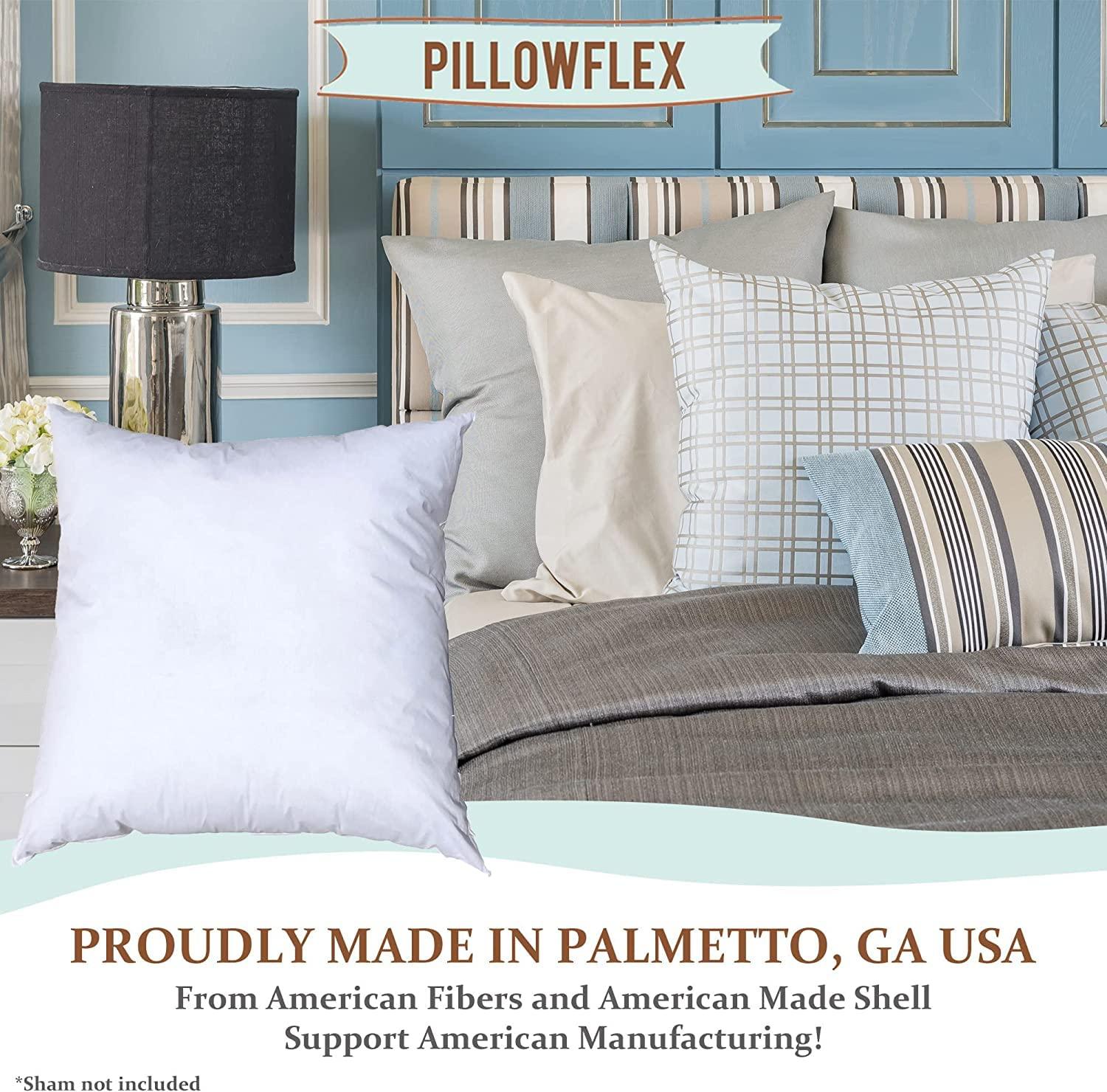 Pillowflex Pillowflex Premium Polyester Pillow Insert - 24\"x24\" Pillow Form - Machine Washable, Accent Throw Insert, Small Square Throw Size Couch Pillow Sham Insert - 1 Decorative Pillow