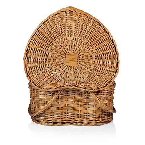 PICNIC TIME PICNIC TIME Heart Wicker Picnic Basket, 2 Person Set, Couple Gifts, (Antique White)