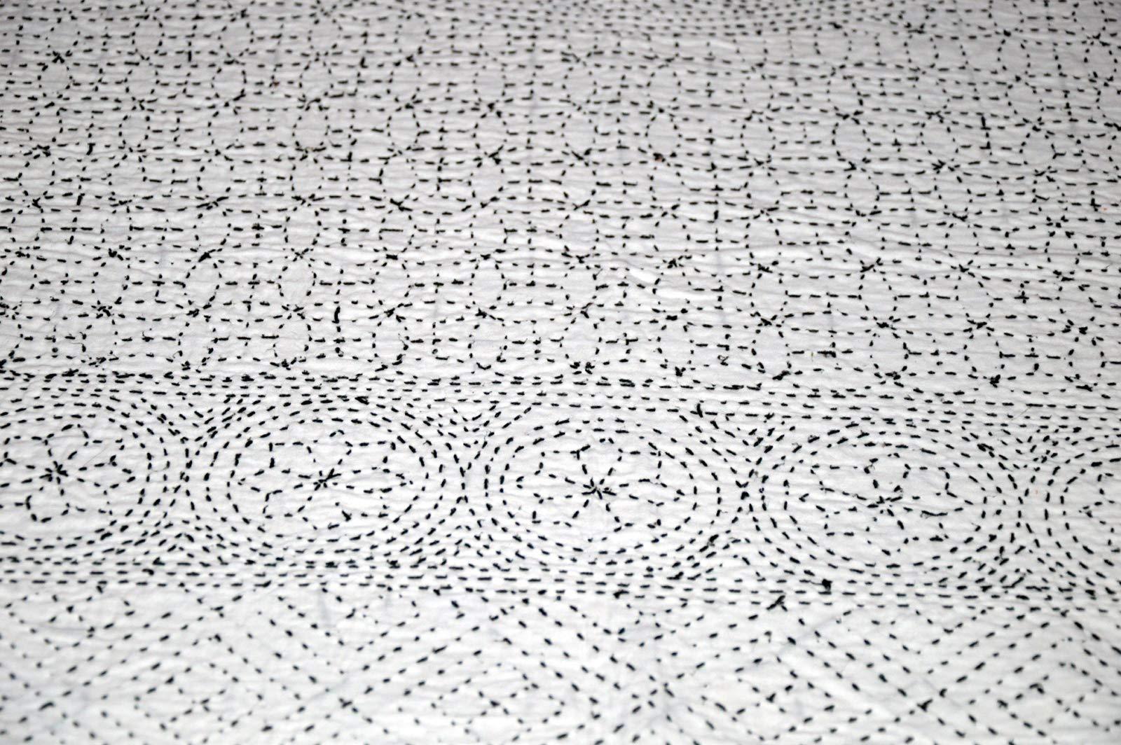 Marusthali Indian Handmade kantha Bedspreads Cotton Applique Bedspread Traditional Bed cover Indian Cotton Applique Cut work Bed sheets