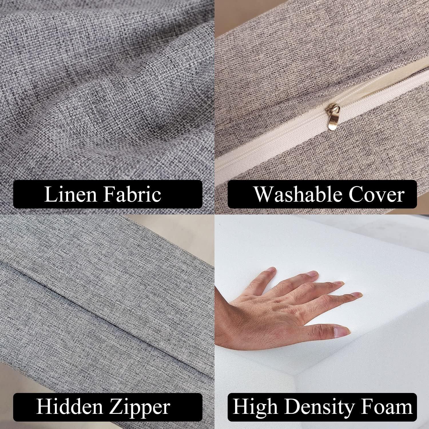 ZEaink ZEaink Bed Gap Filler, Mattress Extender for Full/Twin/Queen/Cal King/King Size Bed, Headboard Pillow Between Headboard and Mattress or Wall, High-Density Sponge with Removable Cover(#4,48x6x6in)