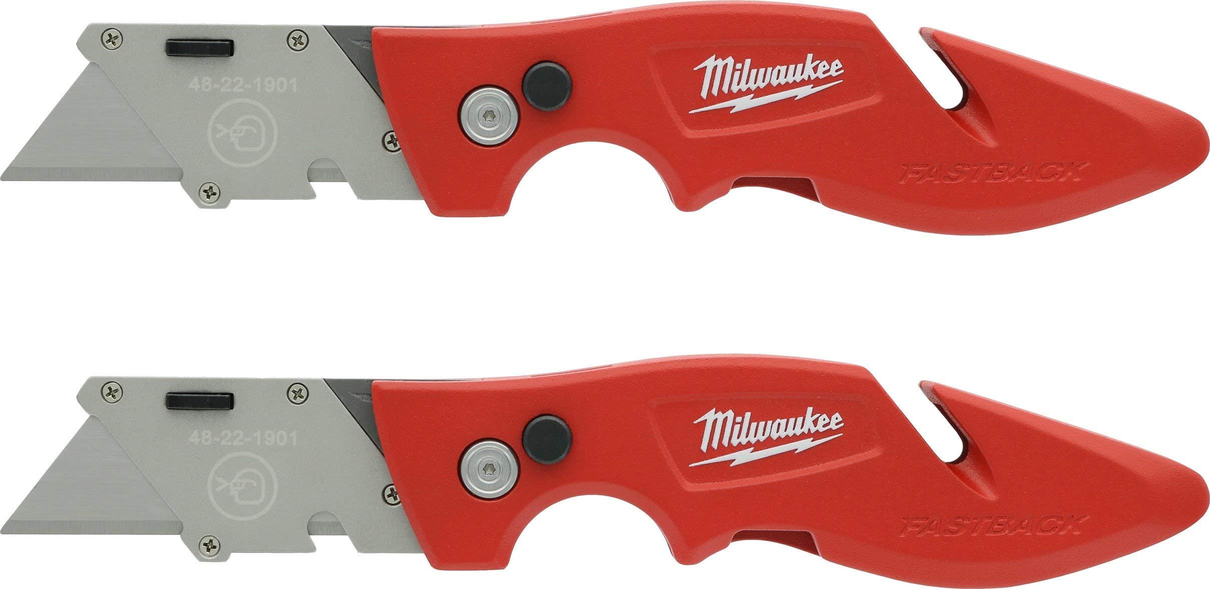 Milwaukee Milwaukee 48-22-1901F Fastback Utility Knife with Wire Stripping Compartment, and Gut Hook (2 Pack of 48-22-1901)