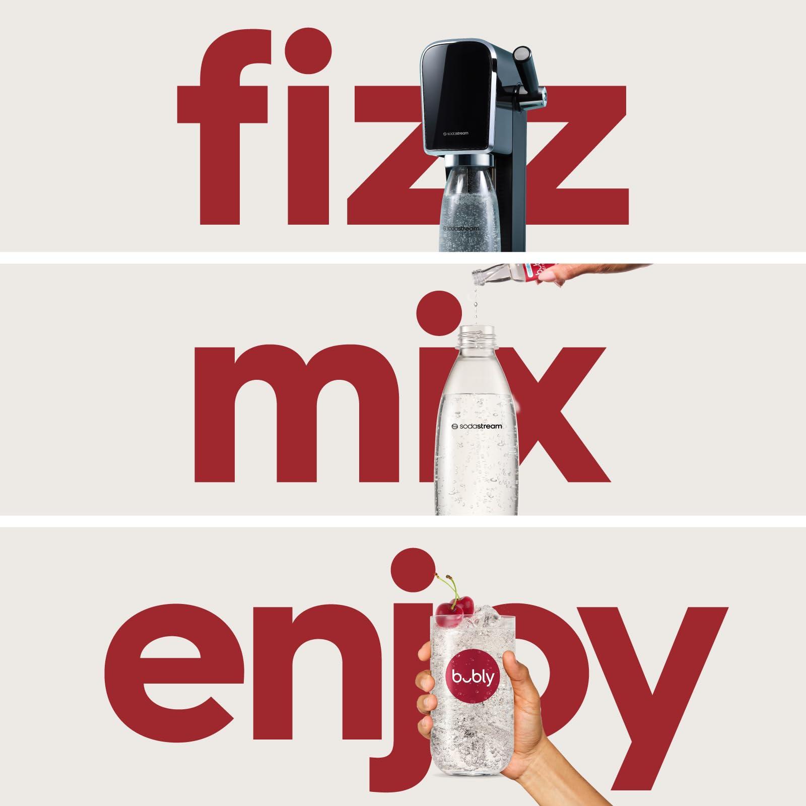 sodastream SodaStream - ART Sparkling Water Maker | VALUE BUNDLE | CQC CO2 system | Includes 2x CO2 Cylinders, 2x 32 Fl Oz Dishwasher Safe Bottles, 2x Bubly Flavor Drops | Combine with Flavors | Mandarin Red