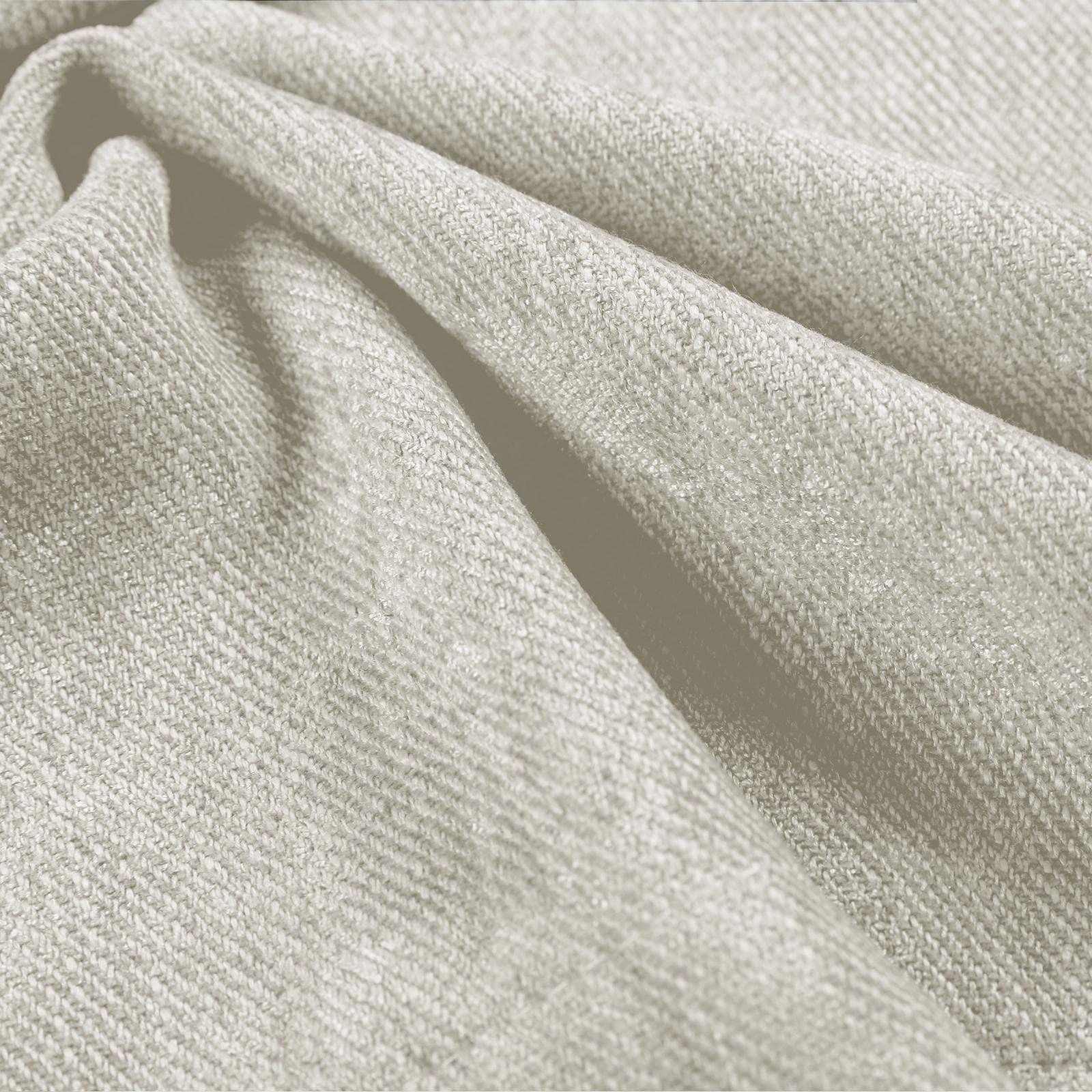 ChadMade ChadMade Chenille Curtain 84 Inches Long Room Darkening Curtain Thermal Insulate Window Treatment Double Pleated Header Draprey, Warm White 50W x 84L, 1 Panel, Tino Collection