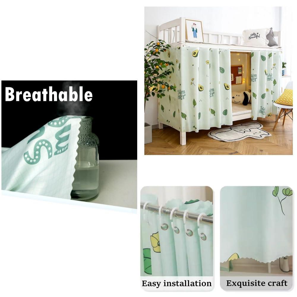 SIQITECHNO SIQITECHNO 2 Pieces Upper/Bottom Bunk Bed Curtains Dorm Home Blackout Privacy Bed Cloth Curtain Shading Breathable Dustproof Bed Canopy with Rope and Buckles for Kids Teen Loft Bed Single Sleeper