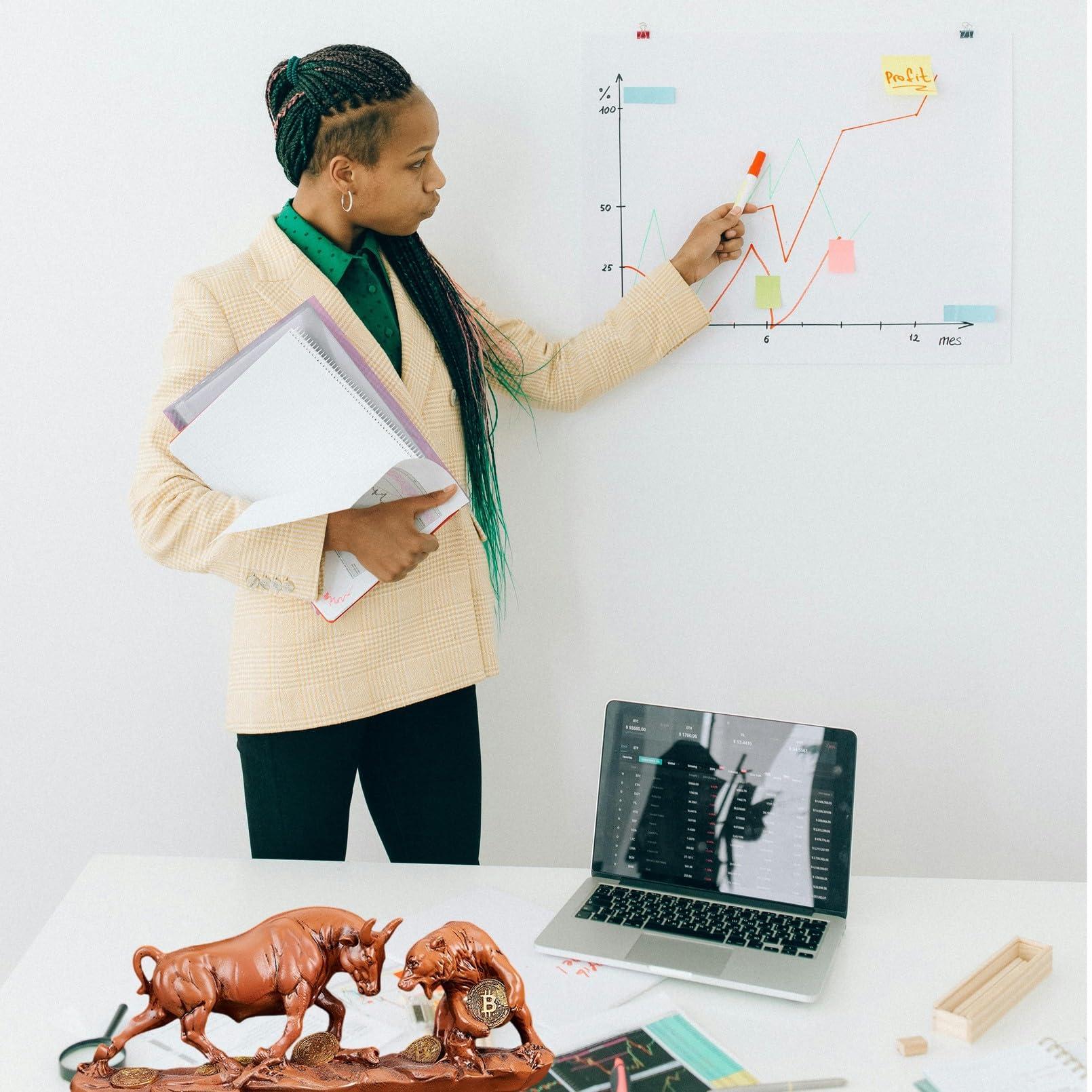 AETVRNI AETVRNI Wall Street Charging Bull and Bear Statue - Resin Sculpture Ideal for Financial Investment Managers and Stock Market Gifts,Rot,11in