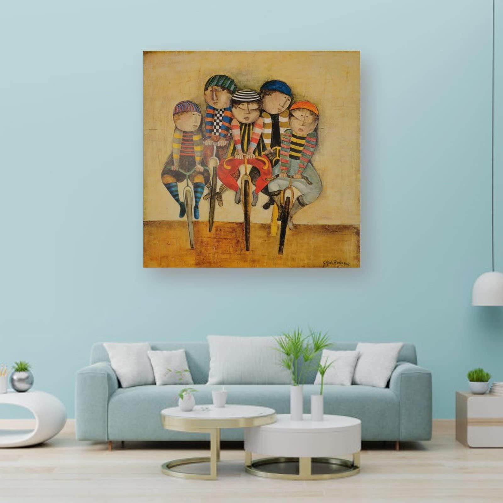 QINGYUAN Graciela Rodo Boulanger Tour De France Bakery Children\'s Paintings Poster for Kids Decorative Canvas Wall Art Living Room Bedroom Painting 28x28inch(70x70cm)