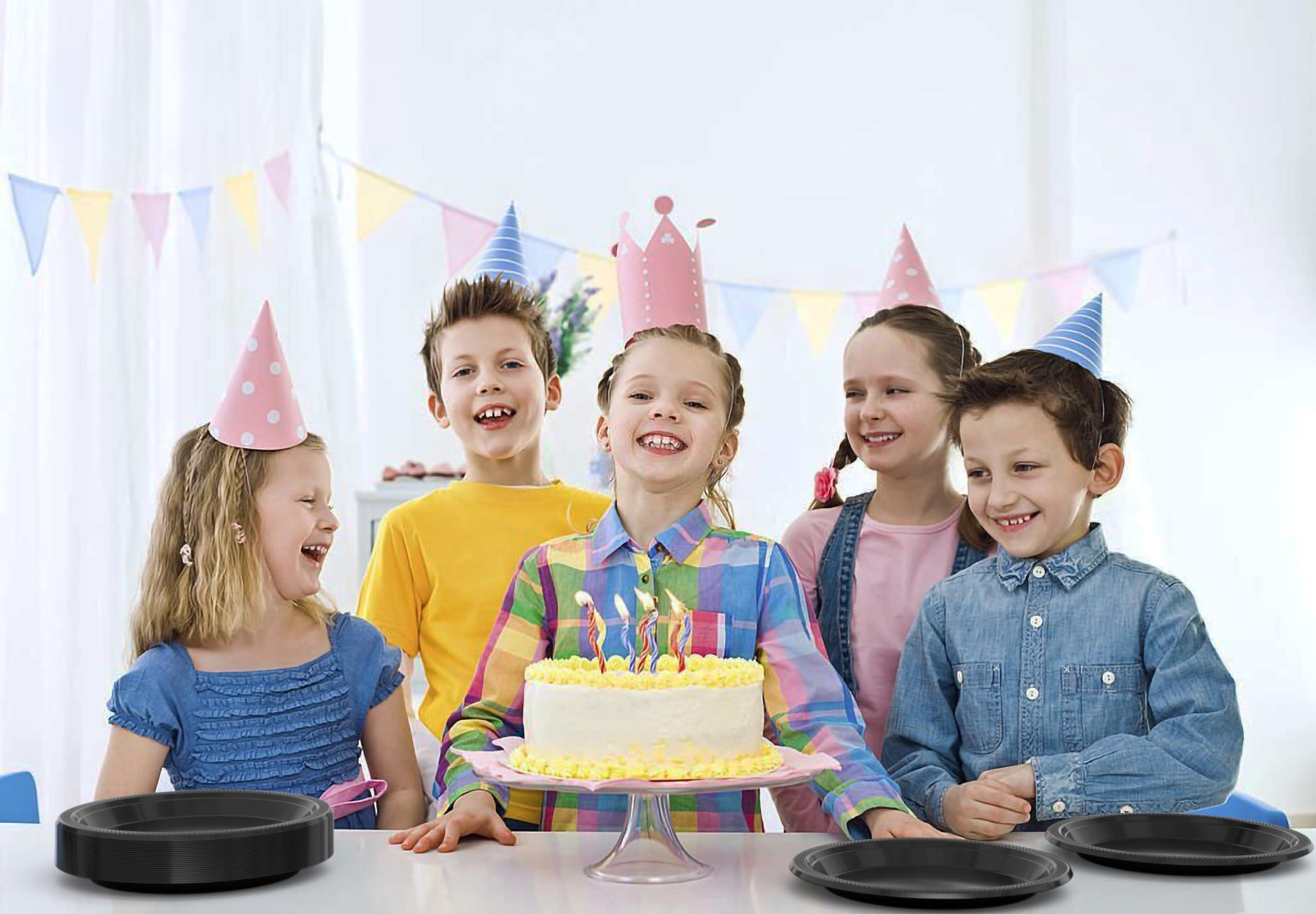 Exquisite Exquisite Black Plastic Plates Disposable 10\" Black Plastic Dinner Plates 100 Pcs Black Disposable Plates Plastic Plates For Party Plates Disposable Heavy Duty Black Plates Disposable For Party